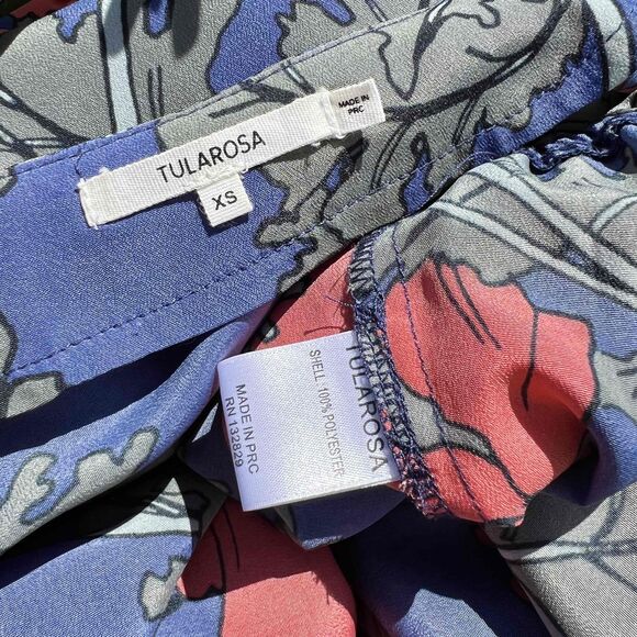Tularosa Bishop Romper Blue Floral Long Sleeve Ruffle NWOT Size XS - Picture 4 of 6